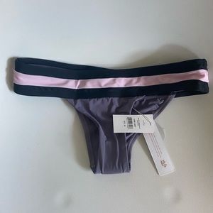NWT PilyQ Banded Color Amethyst Bikini Swim Bottoms M